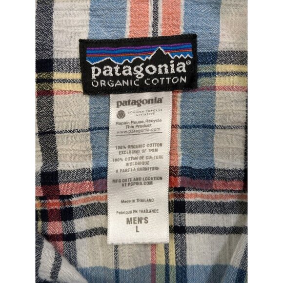 Patagonia A/C Steersman Shirt Mens Large Long Sleeve Button Crinkle Plaid - Picture 3 of 9